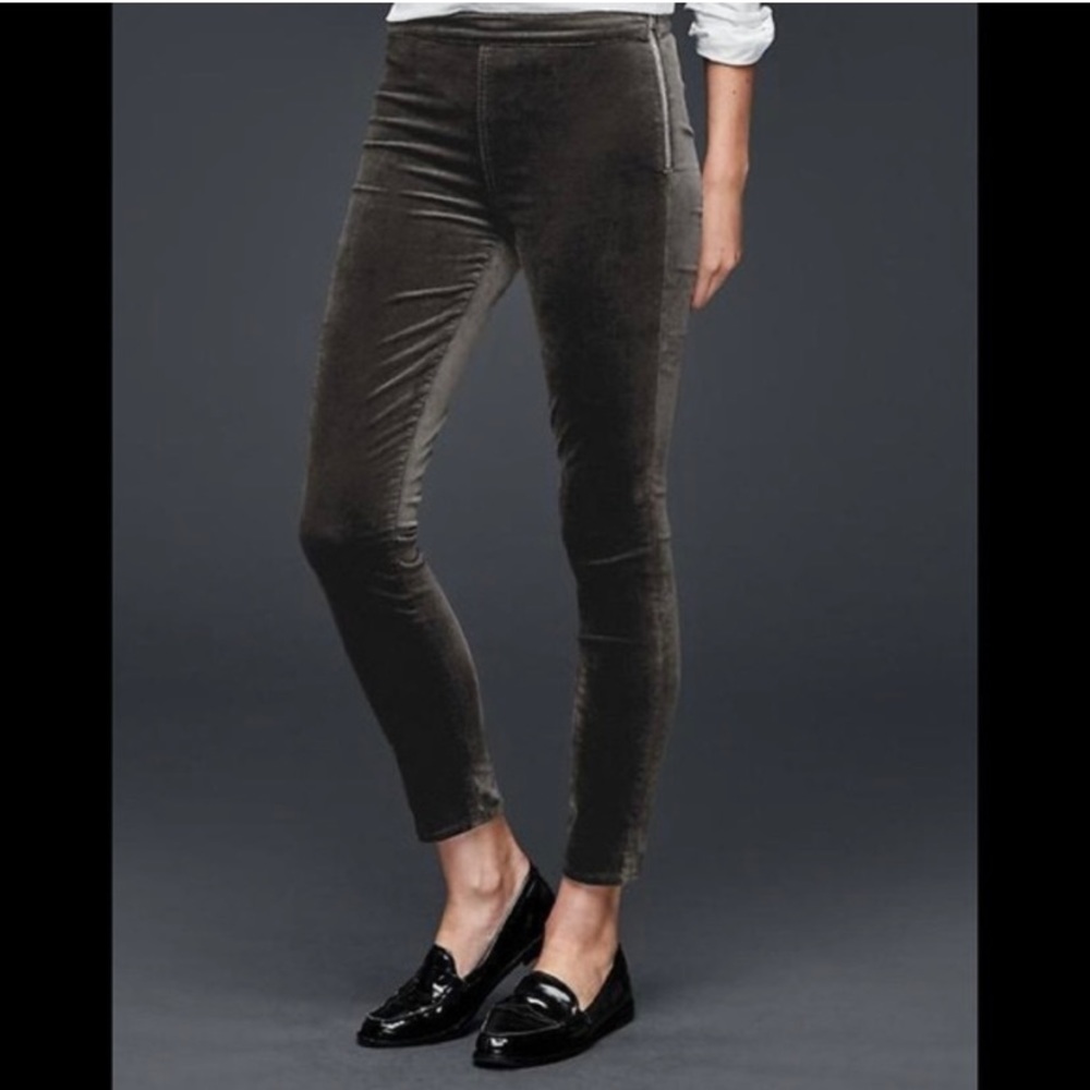 Gap Velvet side zip pants - grey